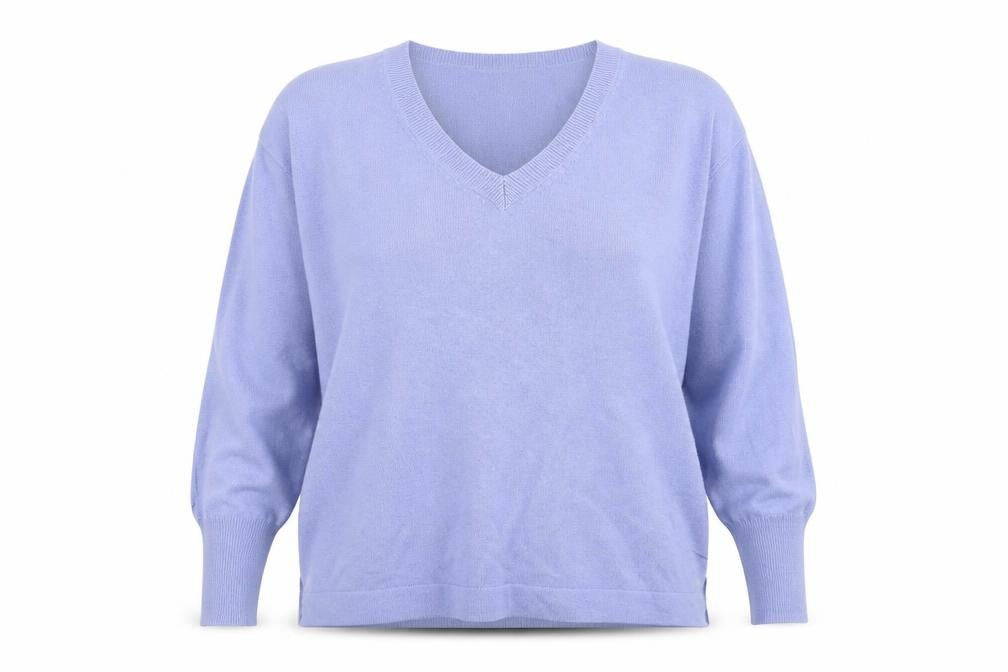 Marks & Spencer Women’s Blue V-Neck Knit Jumper Size S