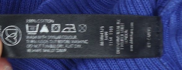 Debenhams Women Blue Roll Neck Long Sleeve Cotton Jumper Size 8