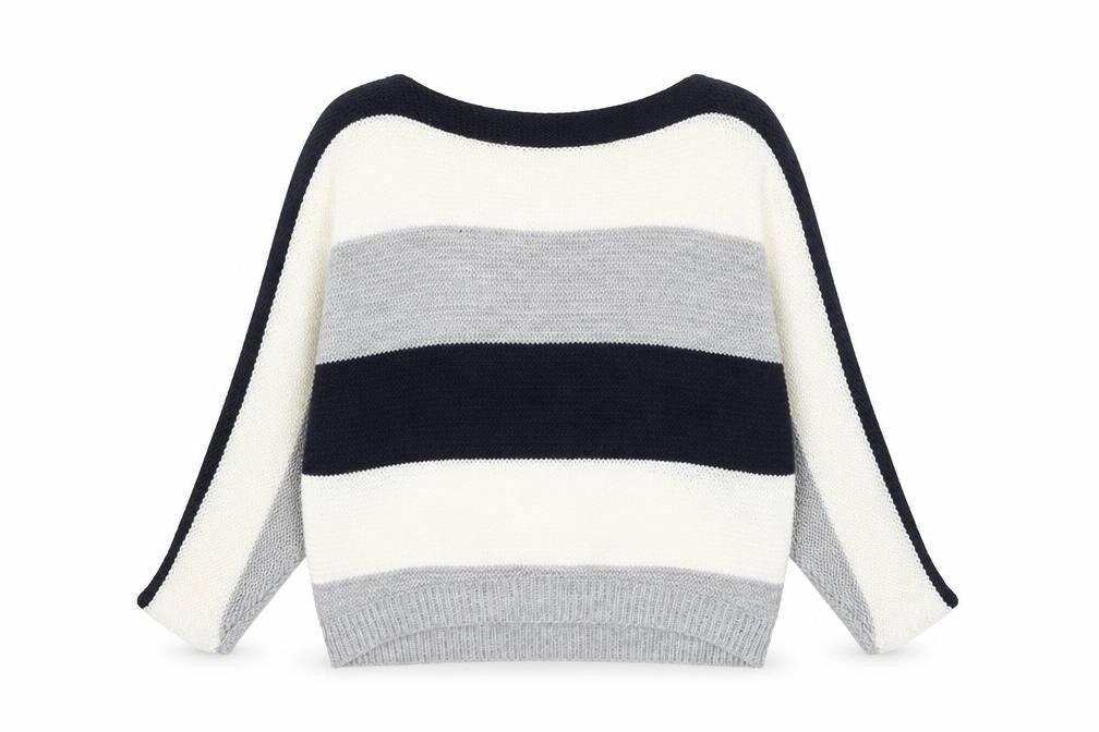 Quiz Women’s Multicoloured Striped Chunky Knit Boat Neck Jumper Size S