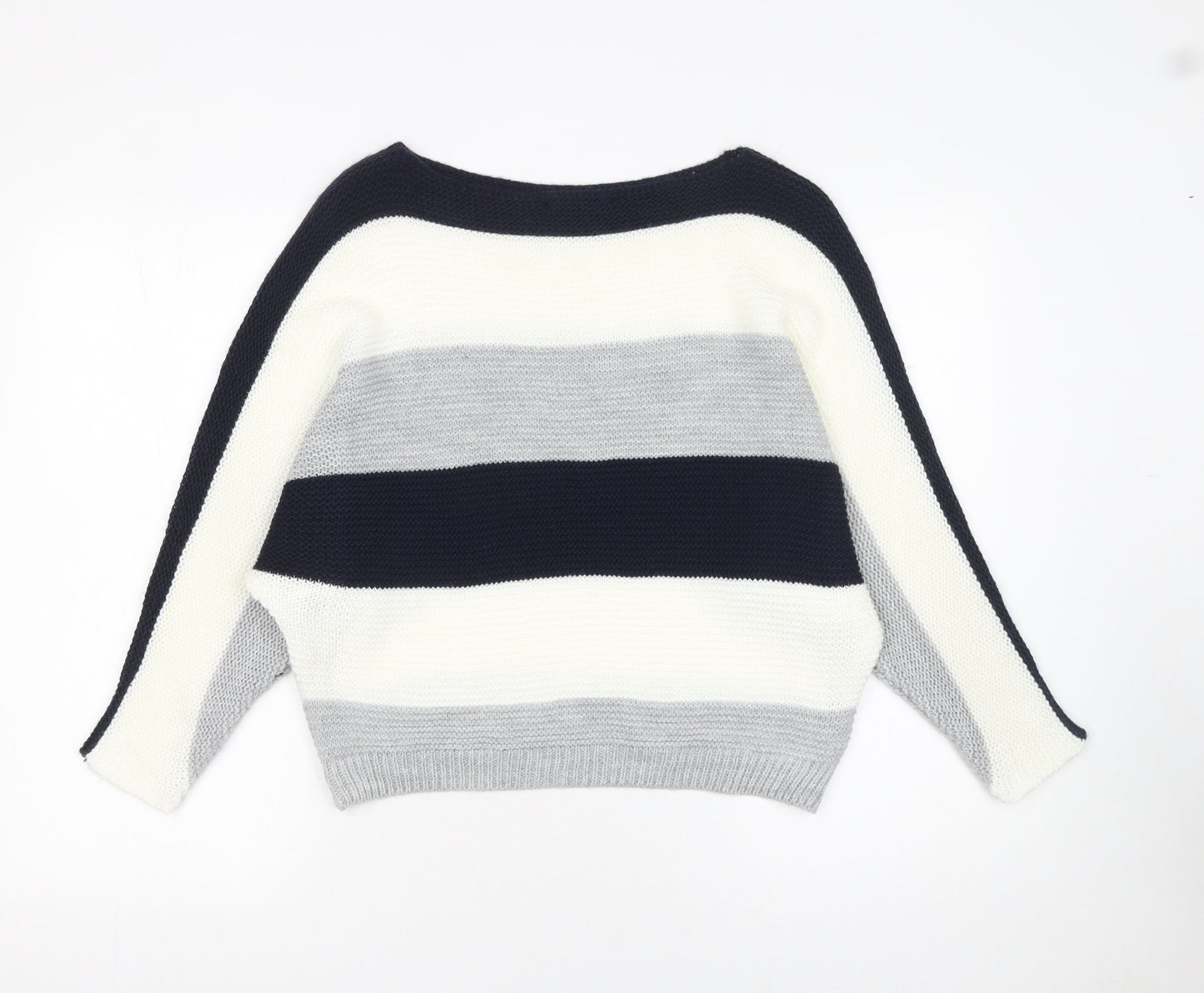 Quiz Women’s Multicoloured Striped Chunky Knit Boat Neck Jumper Size S