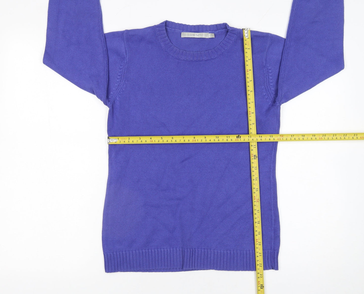 EWM Women’s Purple Cotton Crew Neck Jumper Size S 10-12