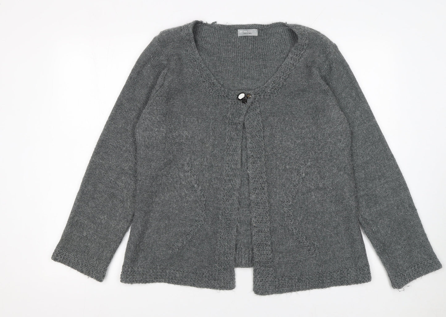 Marks and Spencer Women Grey L Knit Scoop Neck Long Sleeve Cardigan
