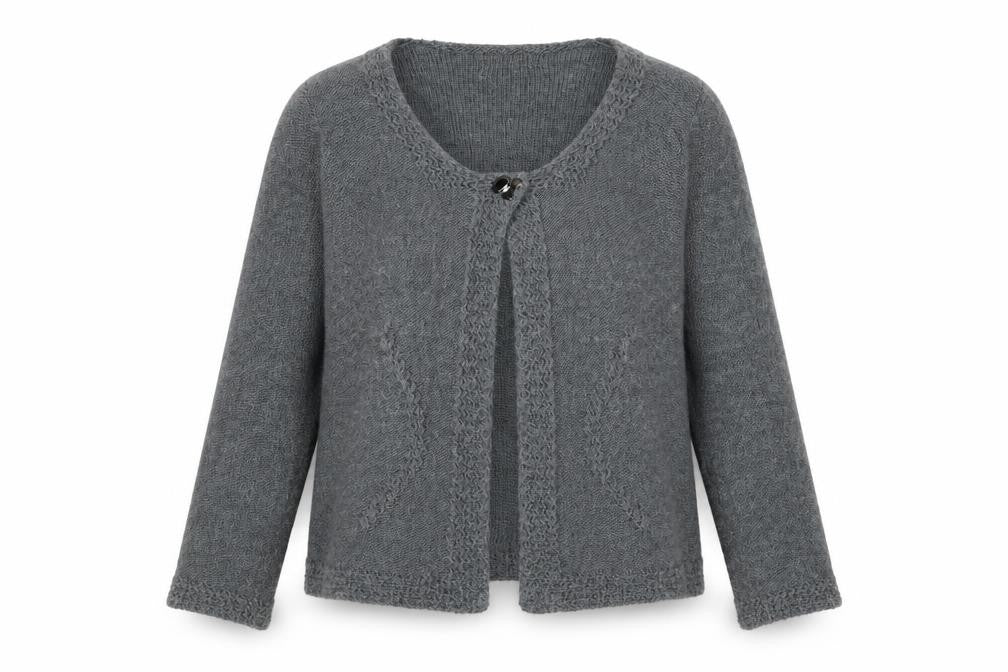 Marks & Spencer Women Grey L Knit Scoop Neck Long Sleeve Cardigan