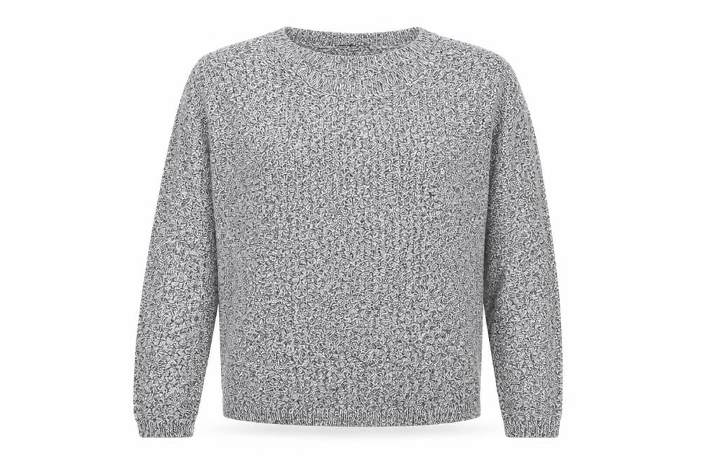 Marks & Spencer Women Grey Chunky-Knit Crew Neck Jumper Size 14