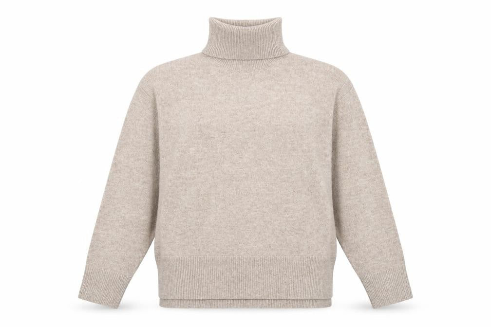 New Look Women Beige Roll Neck Knit Jumper Size M