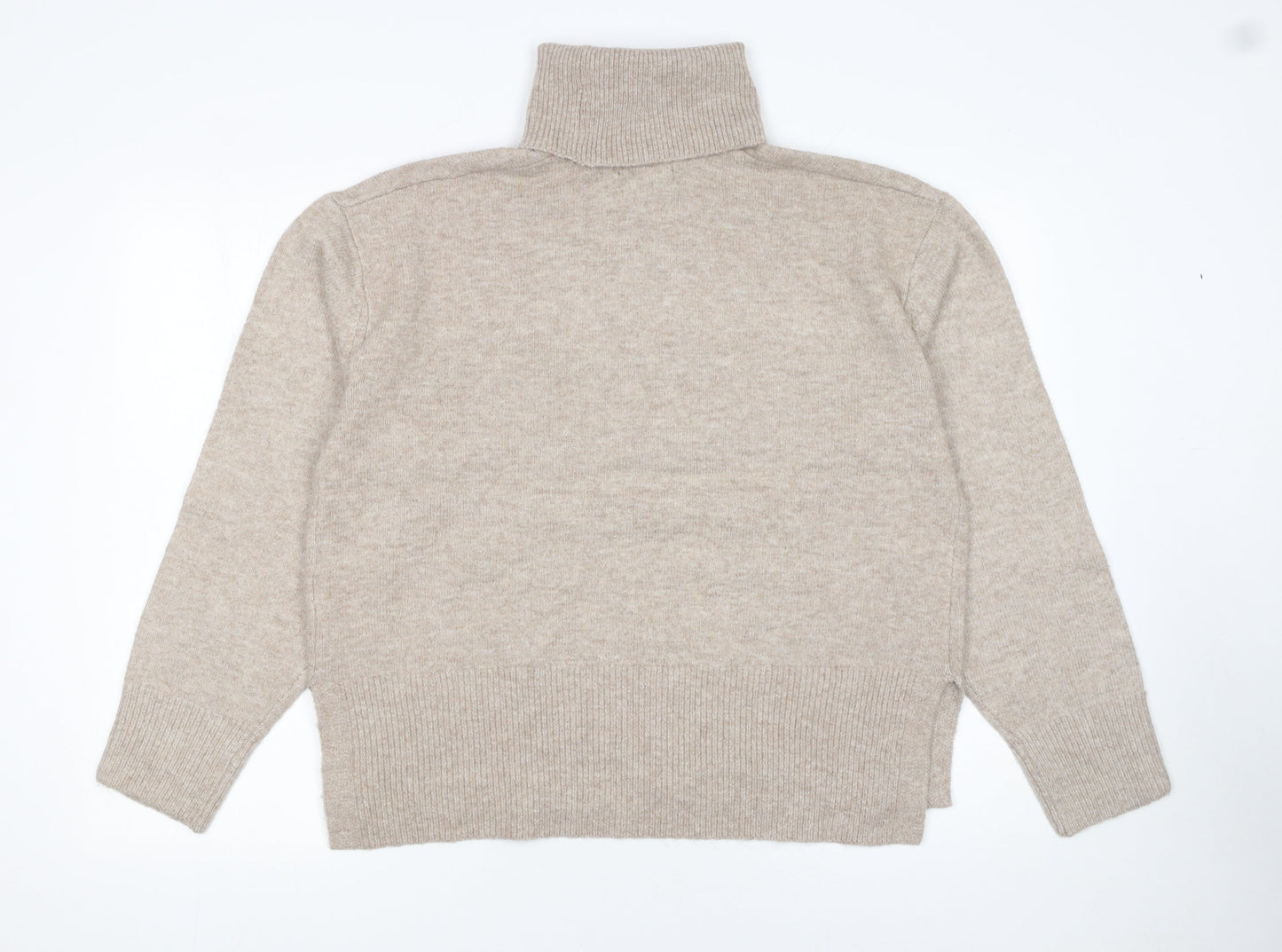 New Look Women Beige Roll Neck Knit Jumper Size M