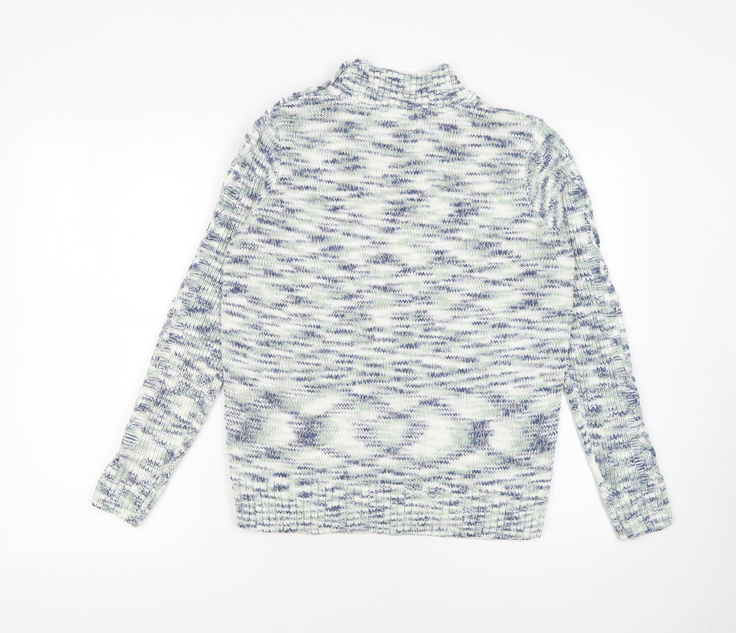 ISLE Women’s Multicoloured Roll Neck Cable-Knit Jumper Size S 10-12