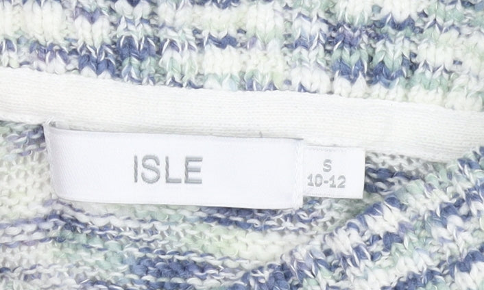ISLE Women’s Multicoloured Roll Neck Cable-Knit Jumper Size S 10-12