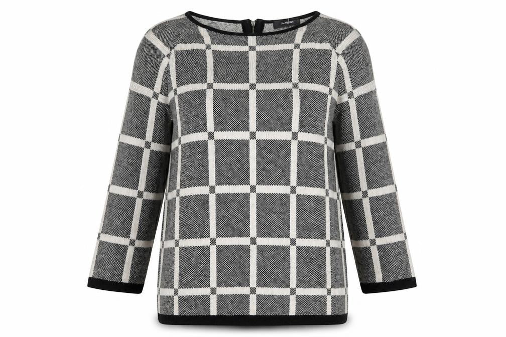 Marks & Spencer Autograph Women’s Grey Check Knit Jumper Size 12