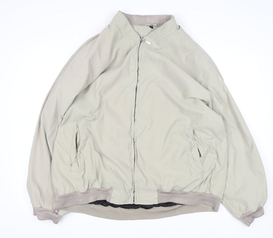 Canson of Denmark Men’s Beige Bomber Jacket Size M Lined Zip-Up