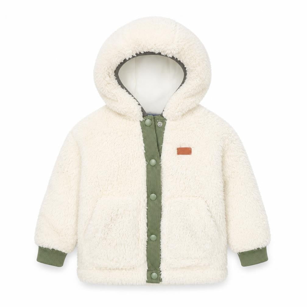 7 For All Mankind Unisex Toddler Ivory Hooded Fleece Jacket 24 Months