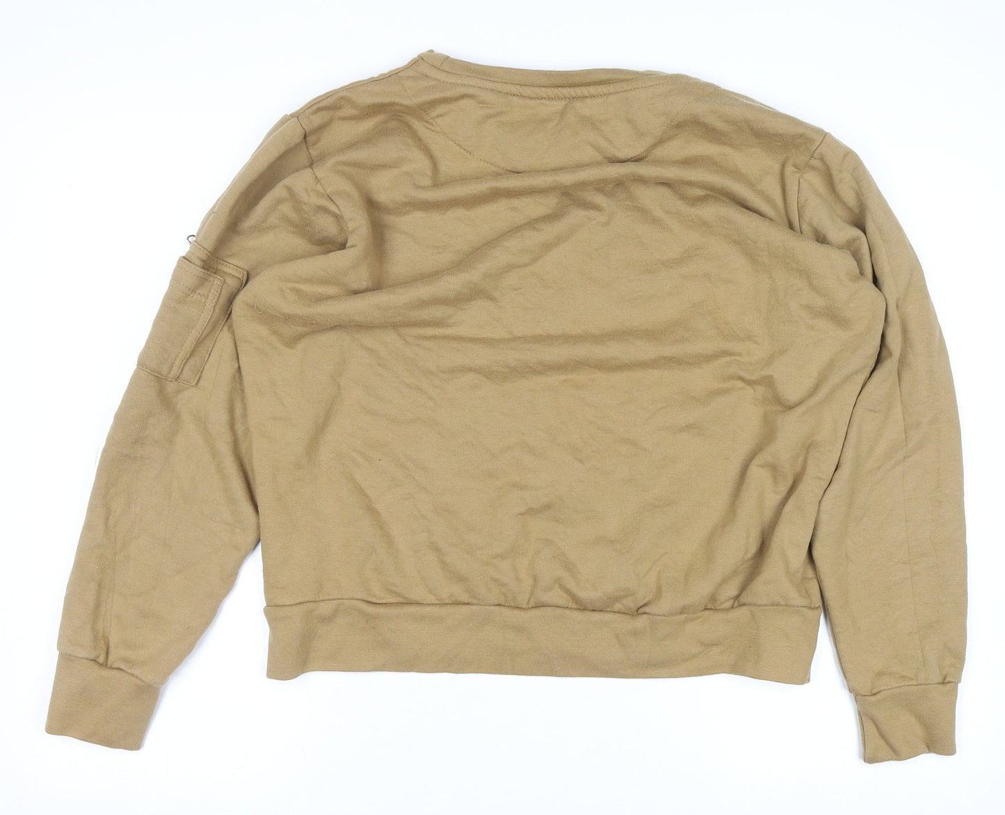 Brave Soul Men’s Beige Crew Neck Pullover Sweatshirt Size L