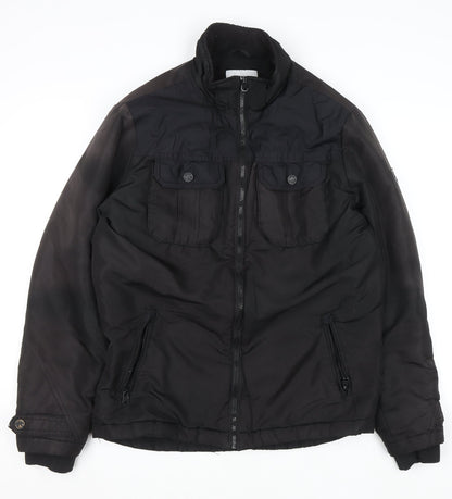 Jack & Jones Core Men's Black L Bomber Jacket Polyester Lined Zip-Up