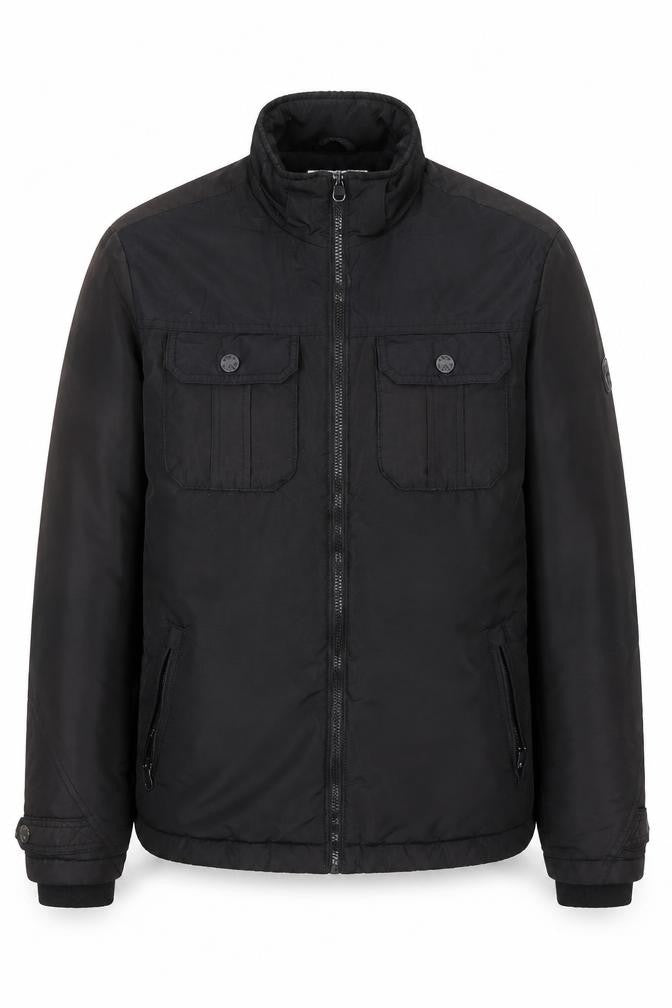 Jack & Jones Core Men's Black L Bomber Jacket Polyester Lined Zip-Up