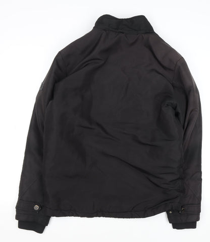 Jack & Jones Core Men's Black L Bomber Jacket Polyester Lined Zip-Up