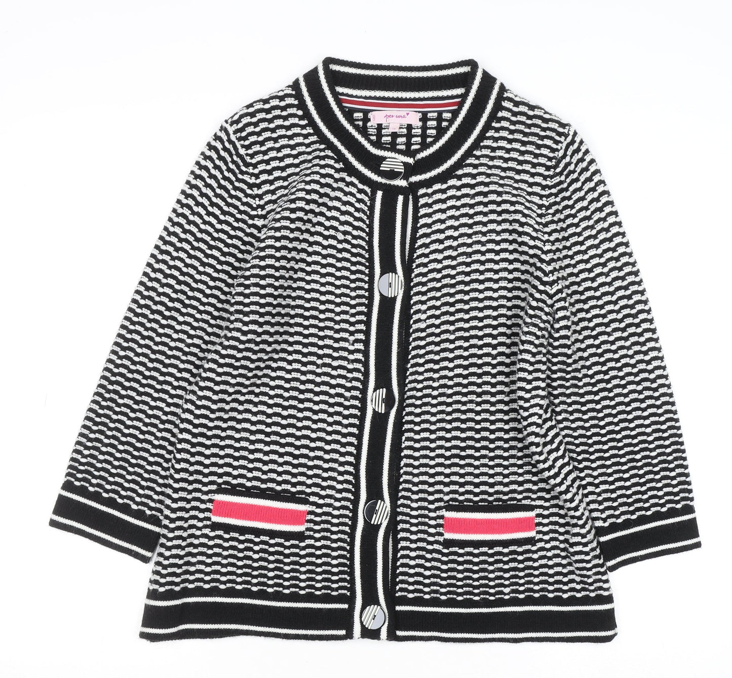 Marks and Spencer Women’s Black White Knit Cardigan Size 14