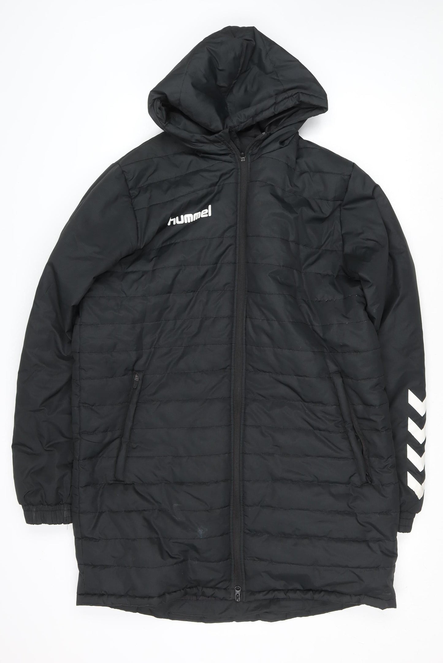 Hummel Men's Black M Puffer Jacket Hooded Water Resistant