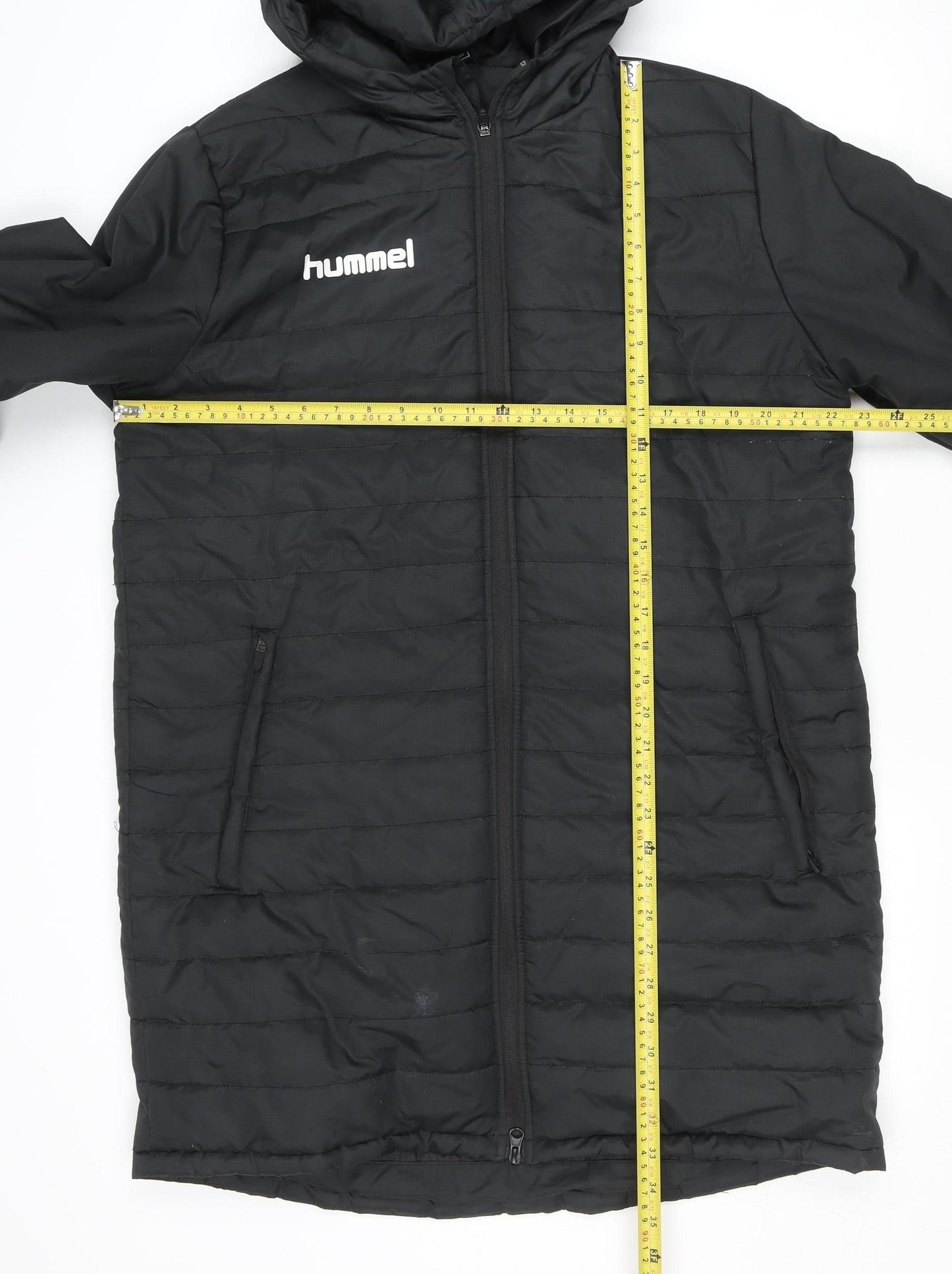 Hummel Men's Black M Puffer Jacket Hooded Water Resistant