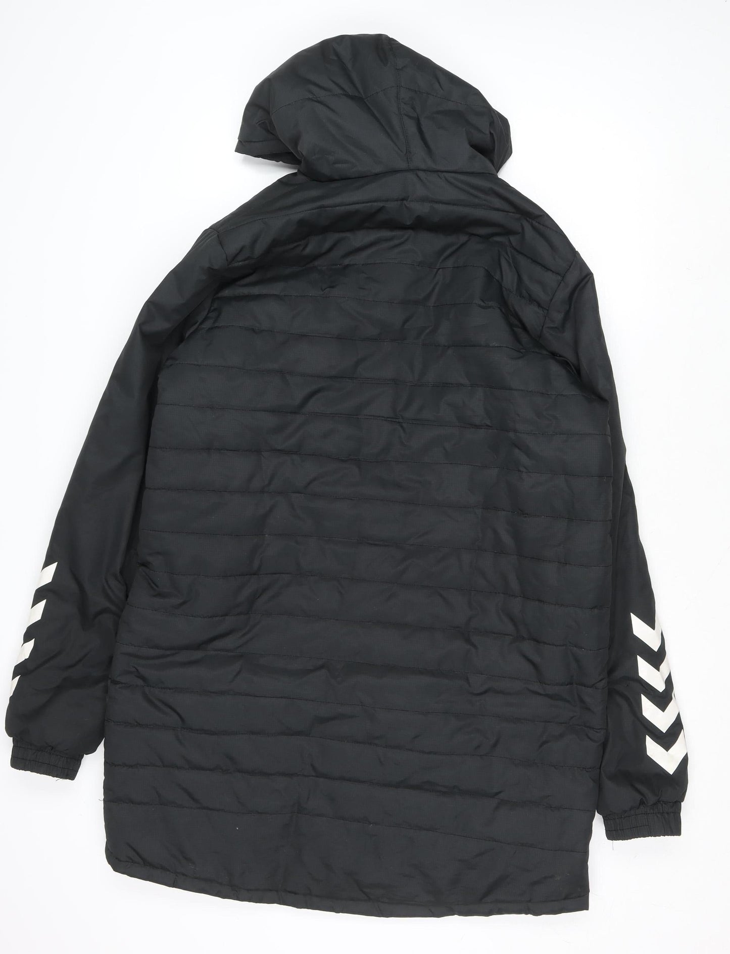 Hummel Men's Black M Puffer Jacket Hooded Water Resistant