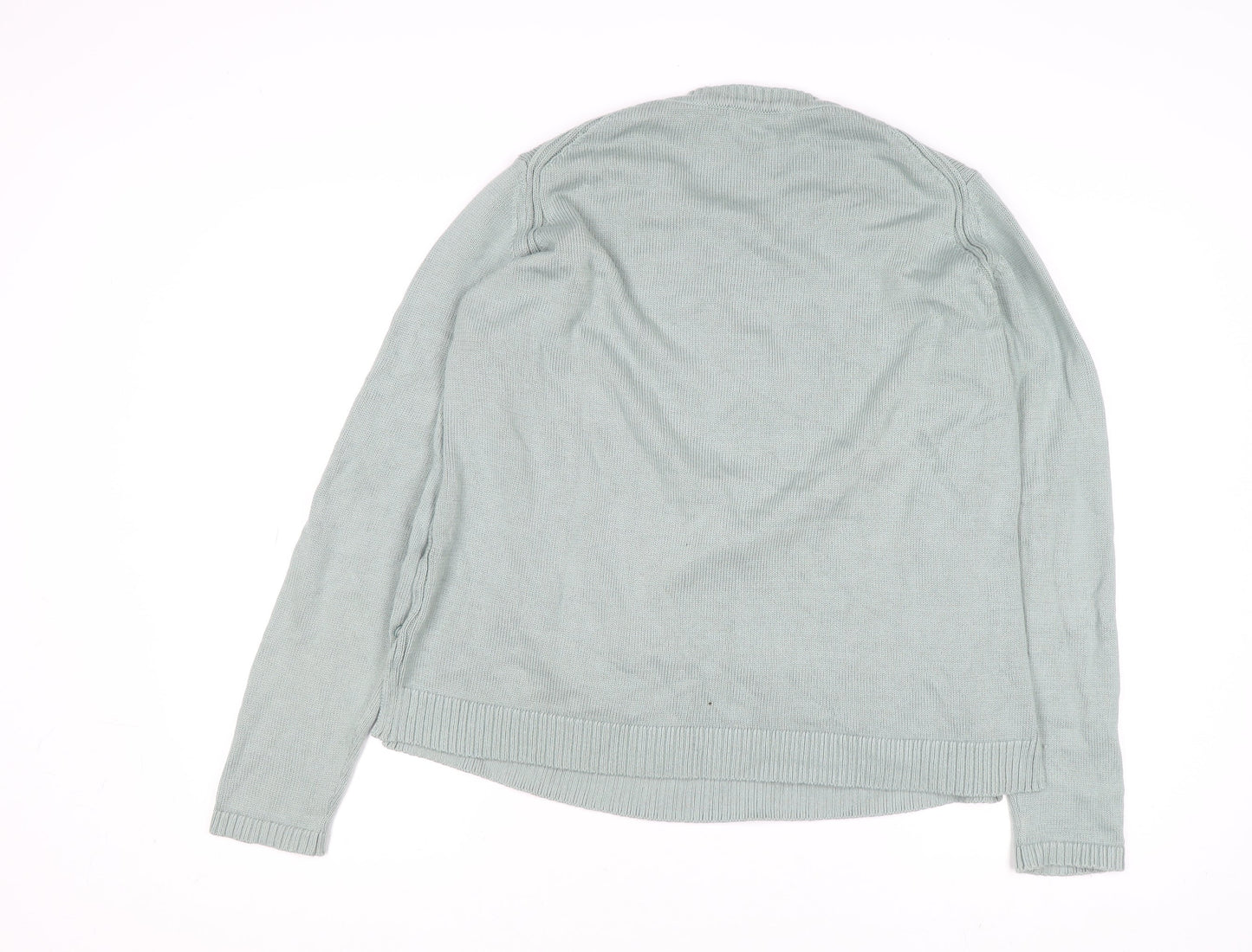 Rare Earth Women Green Polka Dot Cotton Crew Neck Jumper L