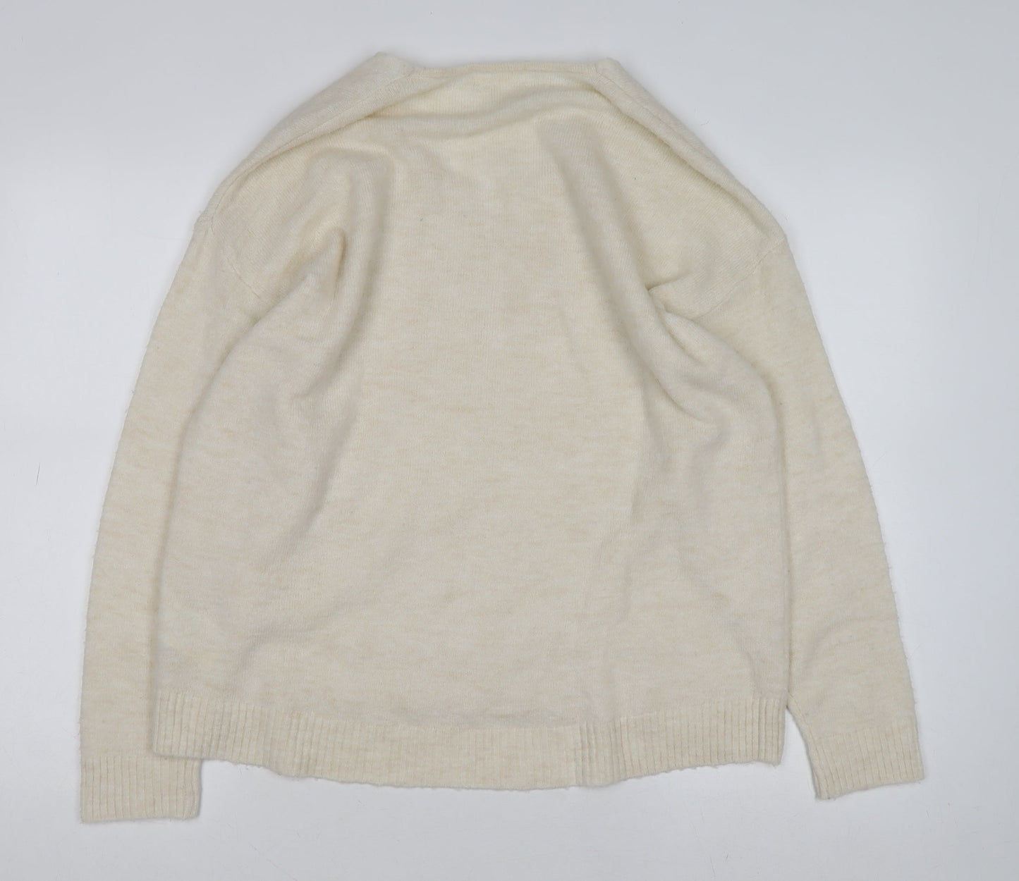 H&M Women’s Beige V-Neck Knit Jumper Size M