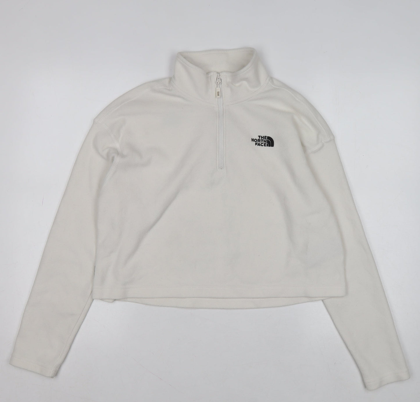 The North Face Womens White Fleece 1/4 Zip Pullover Sweatshirt L
