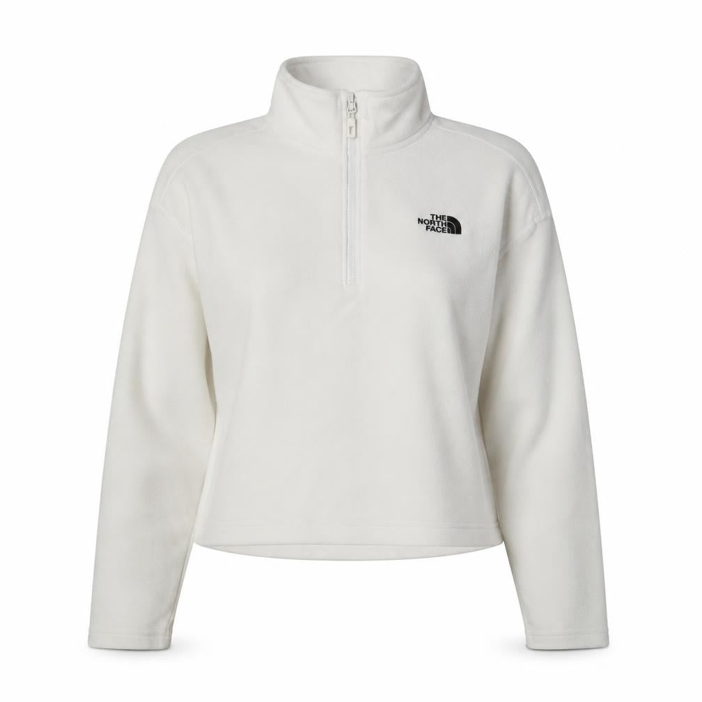 The North Face Womens White Fleece 1/4 Zip Pullover Sweatshirt L