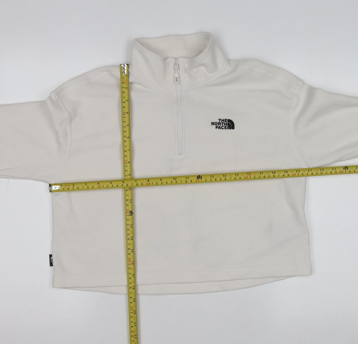The North Face Womens White Fleece 1/4 Zip Pullover Sweatshirt L