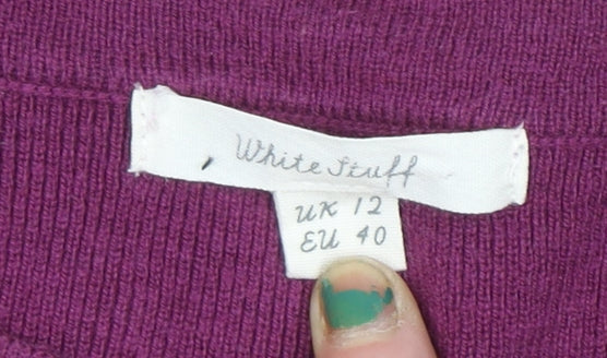 White Stuff Women’s Multicoloured Striped Jumper UK 12 Cotton Blend