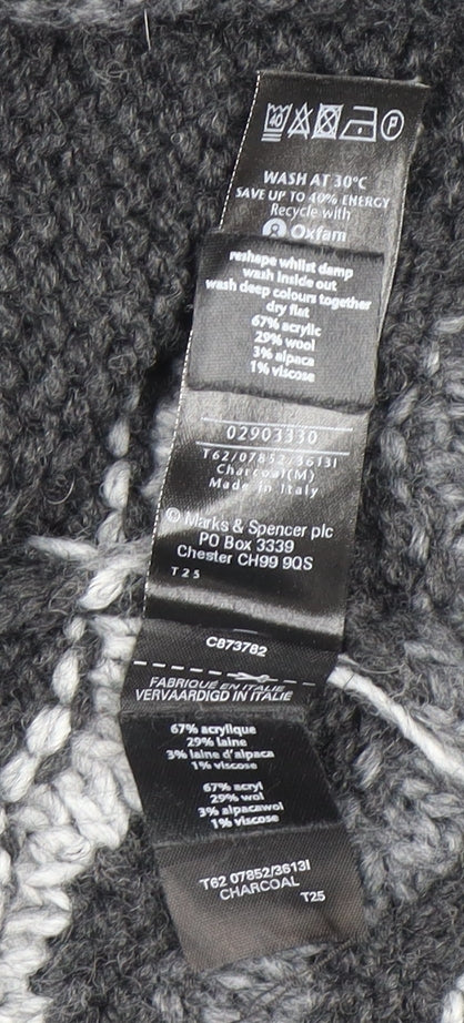 Marks and Spencer Women's Charcoal Grey Knit Cardigan M