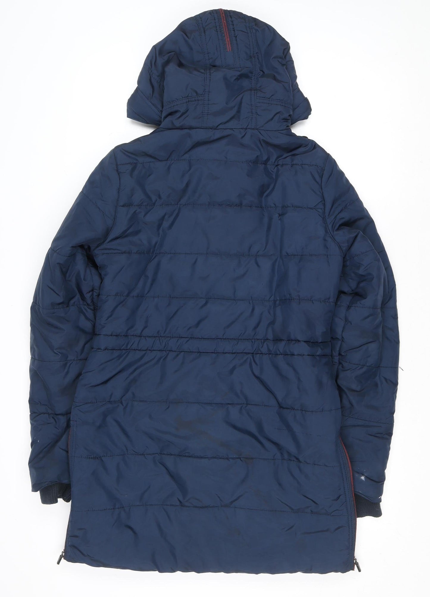 Vero Moda Womens Blue Hooded Long Parka Coat Size S