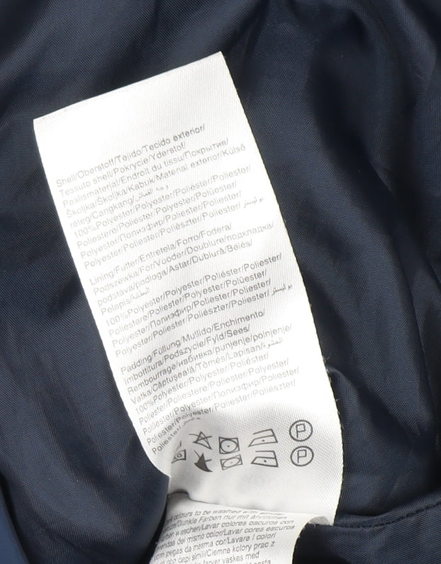 Vero Moda Womens Blue Hooded Long Parka Coat Size S