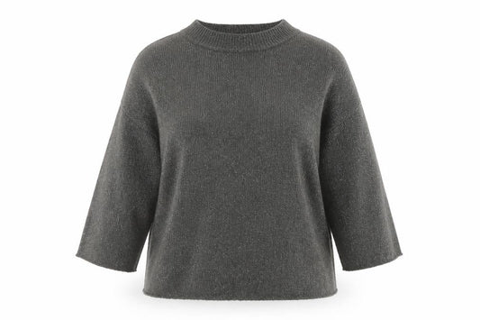 Warehouse Womens Grey Metallic Mock Neck Knit Pullover Jumper Size 16
