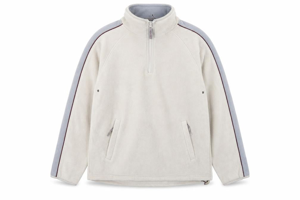 Active Sportswear Men's Beige Fleece 1/4 Zip Pullover Sweatshirt M