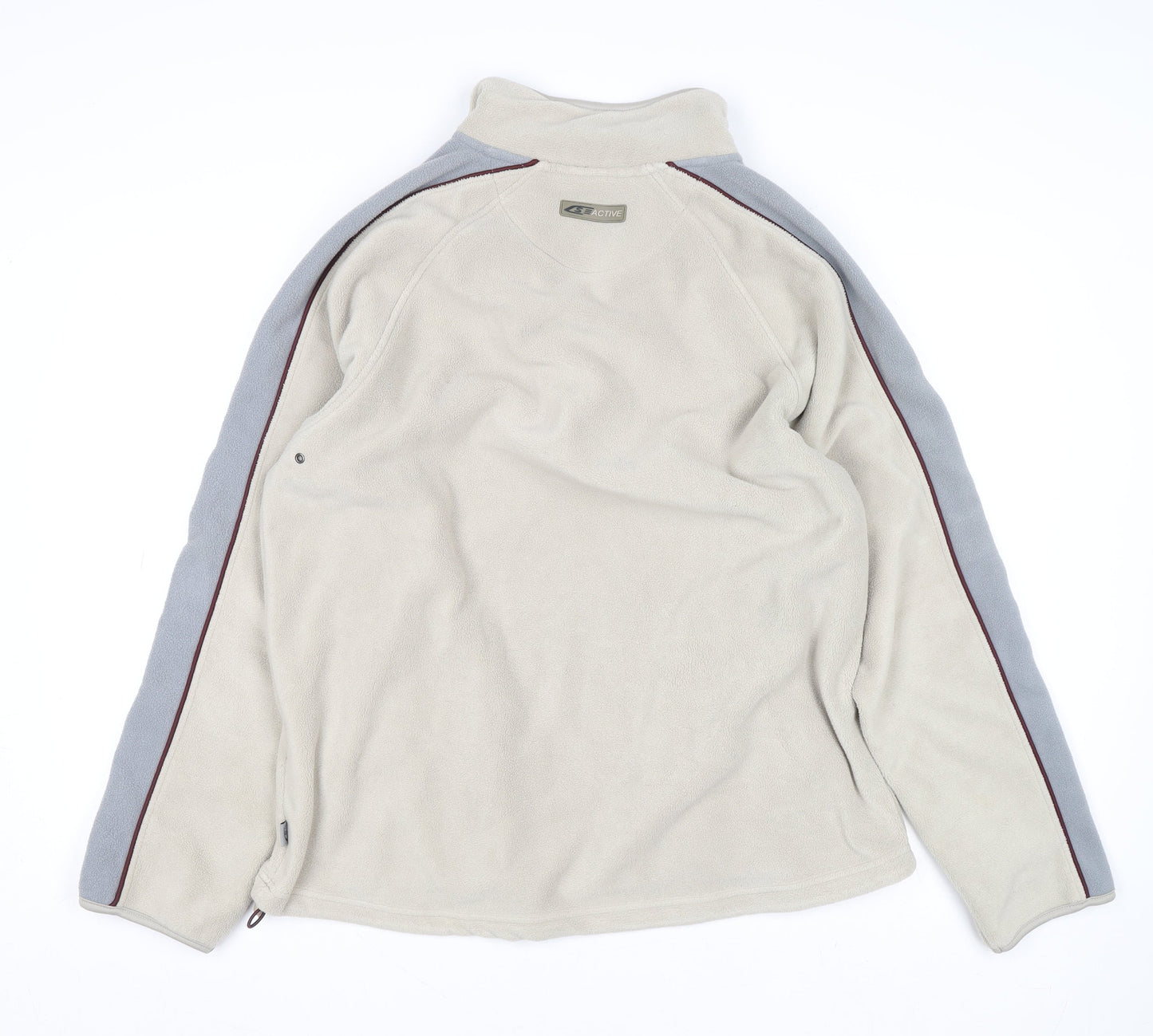 Active Sportswear Men's Beige Fleece 1/4 Zip Pullover Sweatshirt M