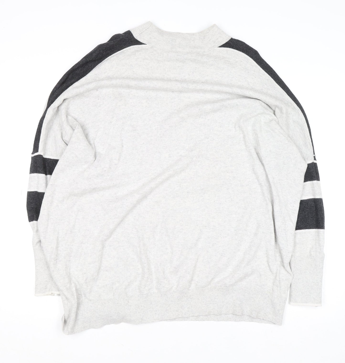 Mint Velvet Unisex Grey L High Neck Zip Detail Knit Jumper