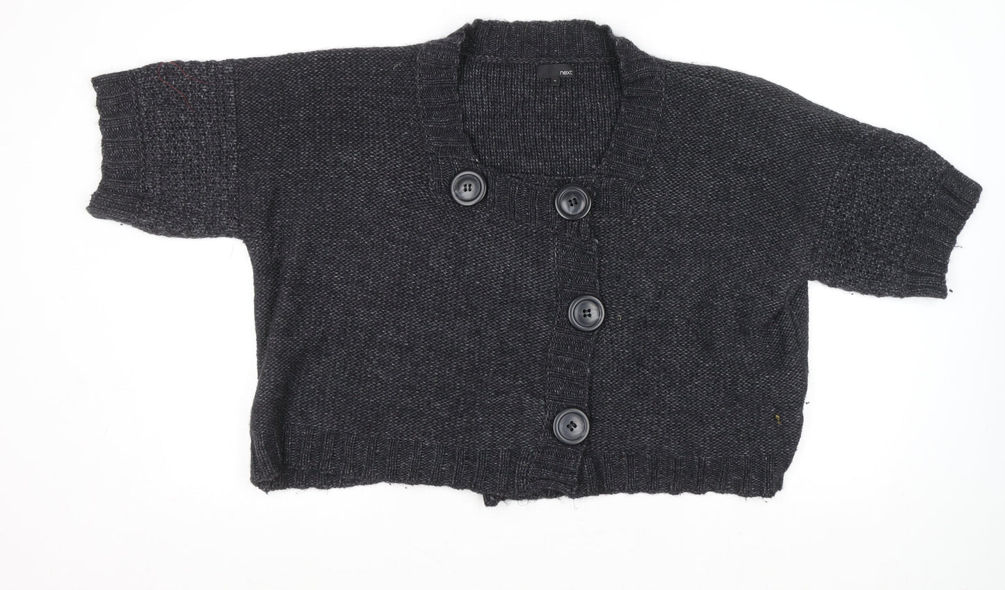 Next Women’s Grey Wool Blend Chunky Knit Short Sleeve Cardigan XL