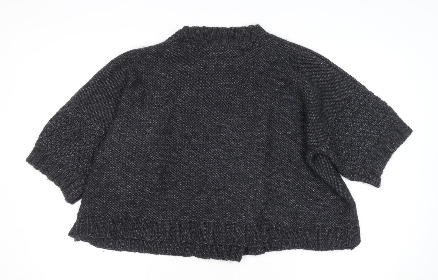 Next Women’s Grey Wool Blend Chunky Knit Short Sleeve Cardigan XL