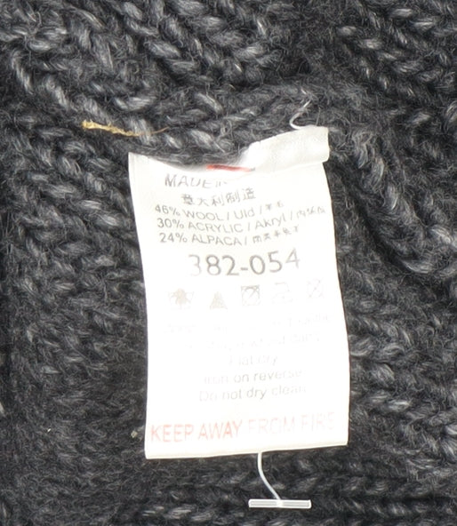 Next Women’s Grey Wool Blend Chunky Knit Short Sleeve Cardigan XL