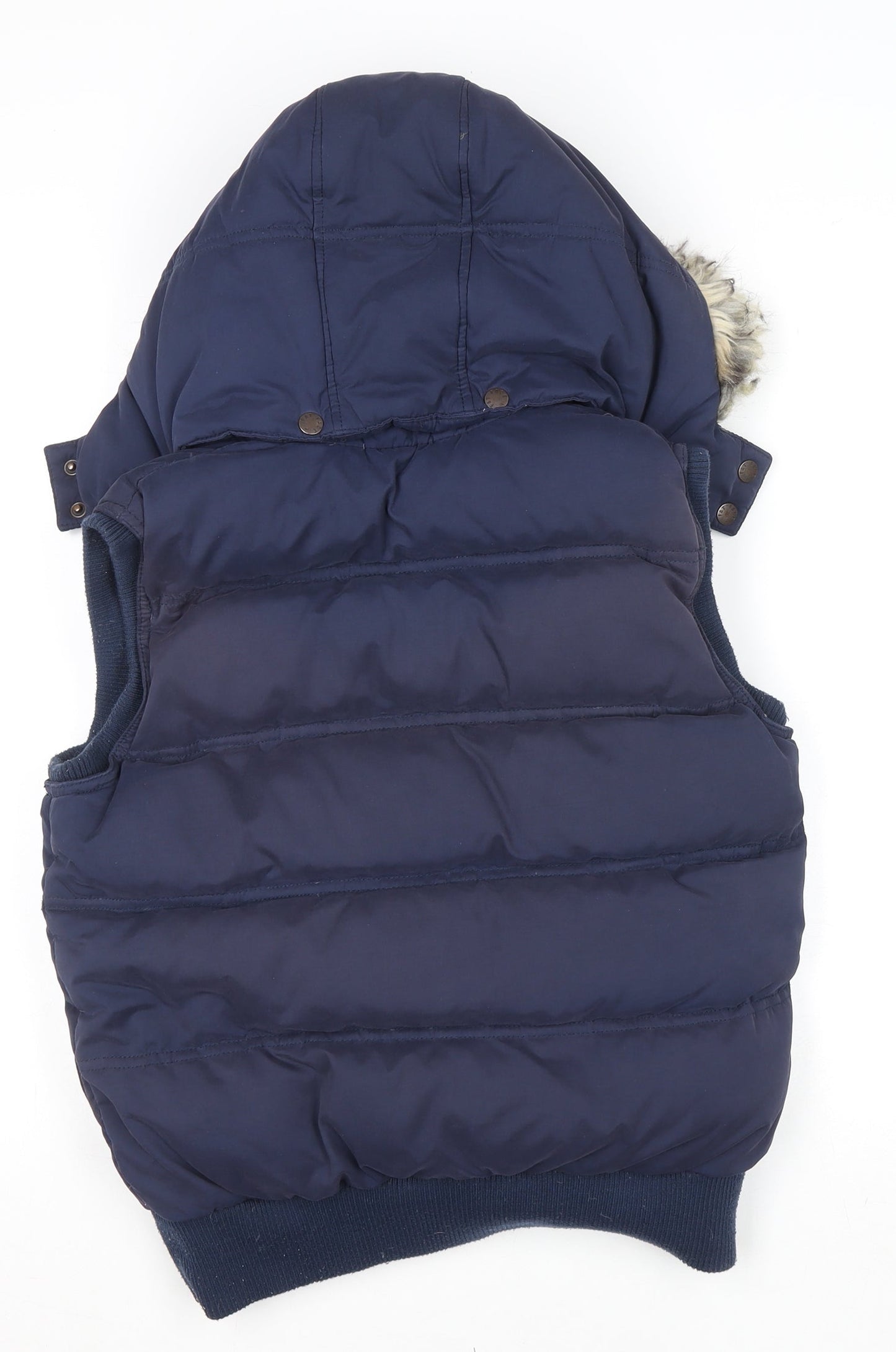 Fat Face Women Blue Size 12 Hooded Puffer Gilet Waistcoat