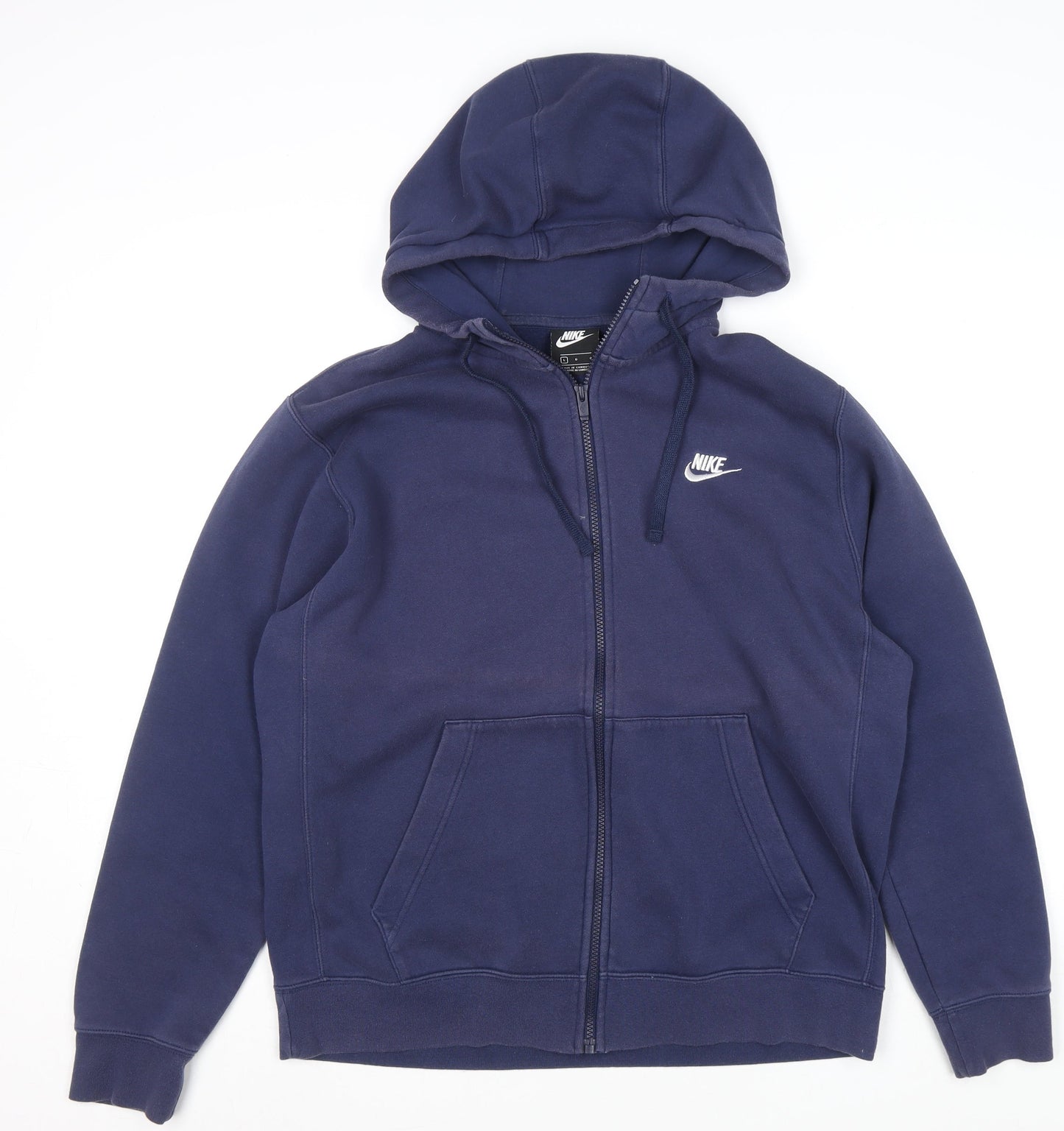 Nike Men's Blue Full Zip Hoodie Size L Sports Fleece Jacket