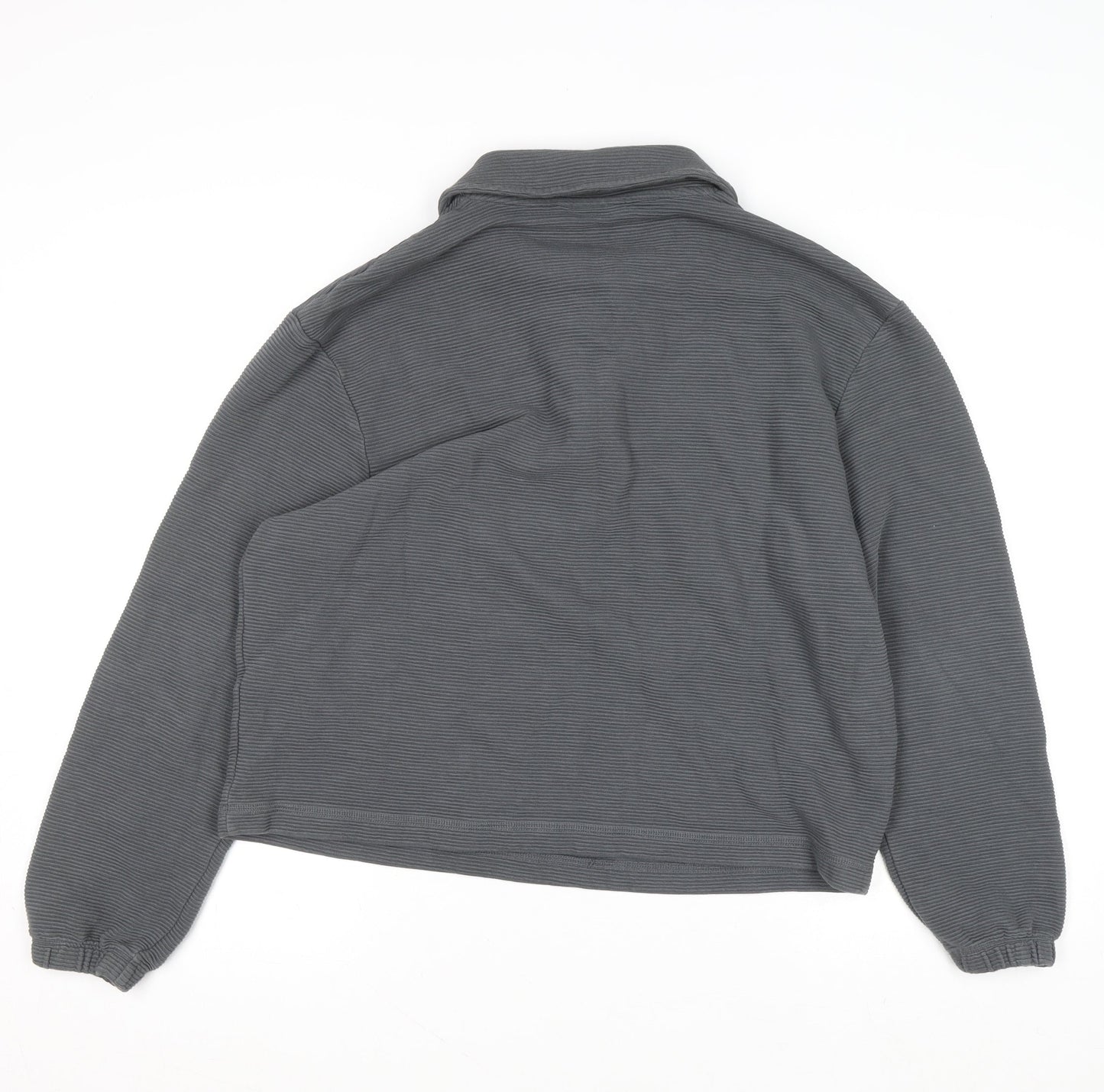 ASOS DESIGN Women’s Grey Collared 1/2 Zip Cotton Jumper Size M