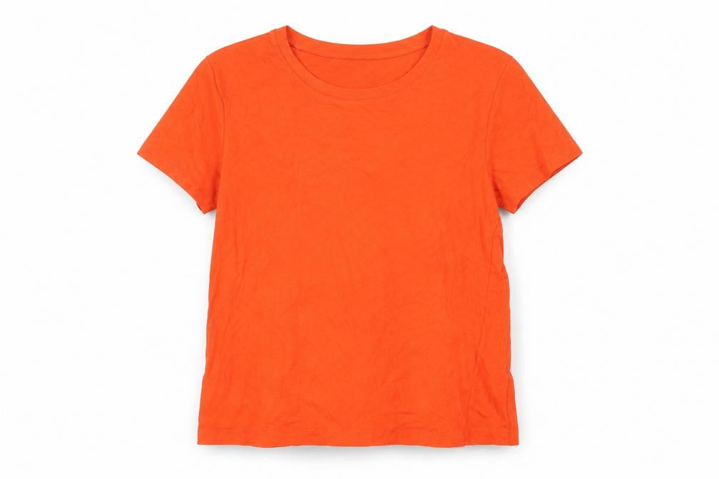 Zara Women Orange Basic Short Sleeve Cotton T-Shirt Medium
