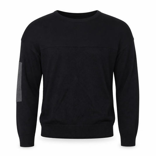Front view of French Connection Men's Black Cotton Crew Neck Jumper Small