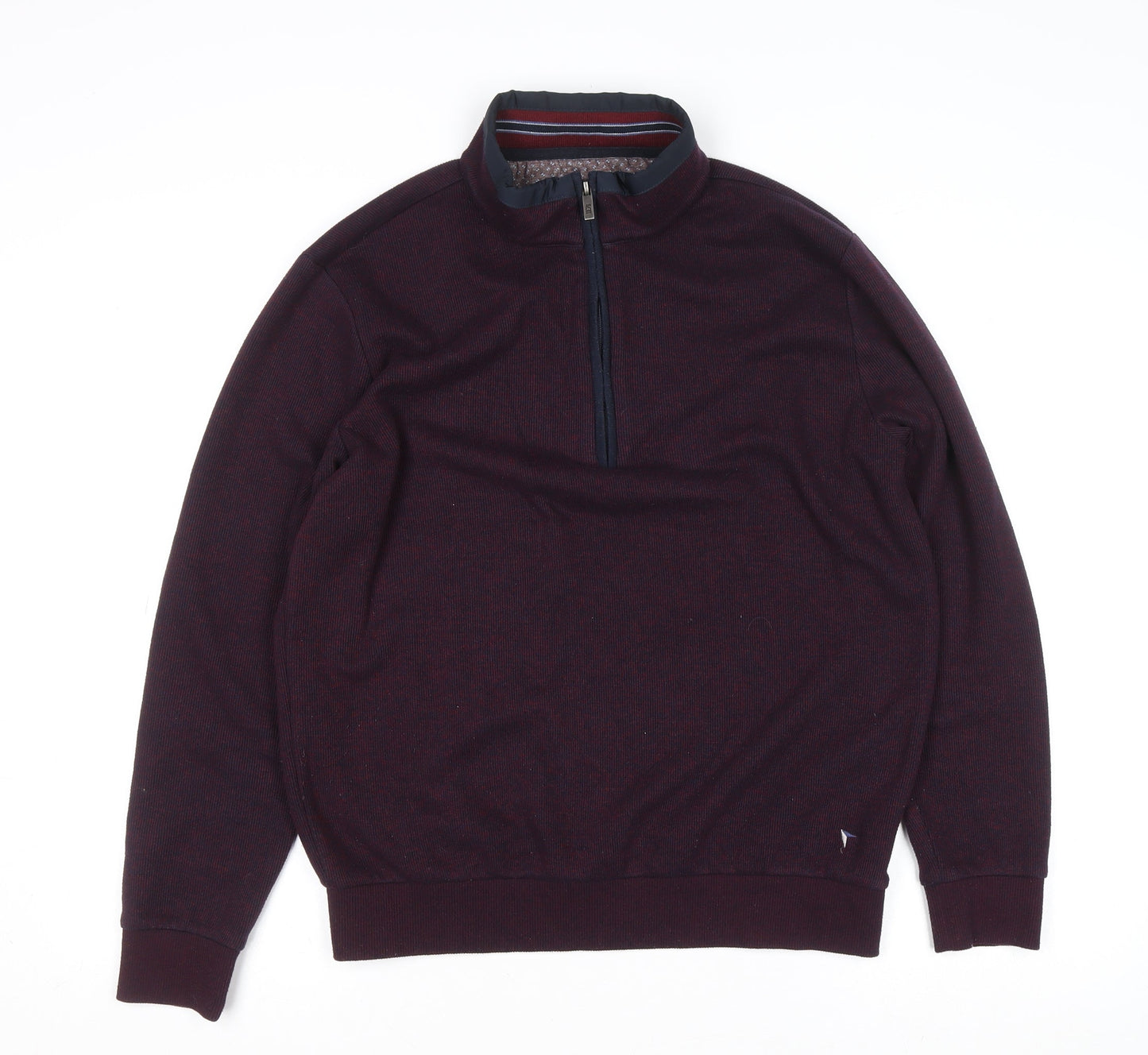 DG’s Drifter Men Burgundy 1/2 Zip High Neck Knit Jumper M Regular Fit