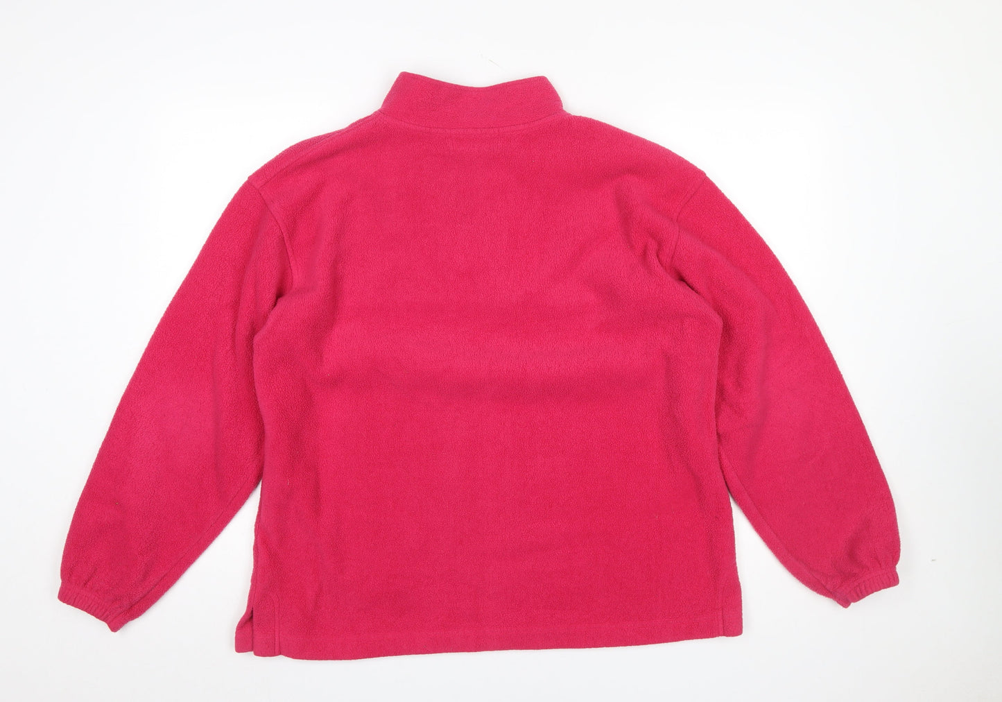 St. Bernard Womens Pink Fleece 1/4 Zip Pullover Sweatshirt Size 14-16