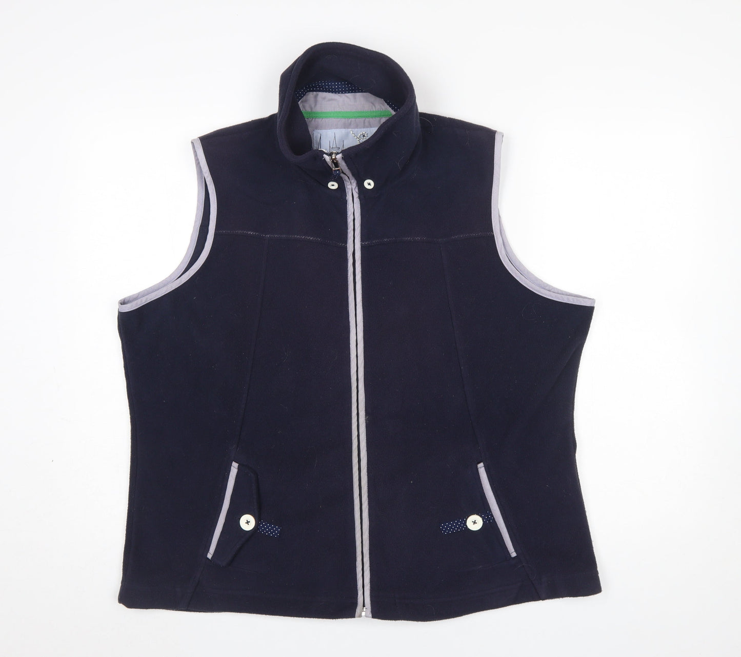 Tands Women's Navy Blue Fleece Bodywarmer Waistcoat Size 14