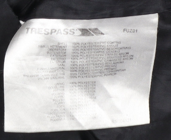 Trespass Boys Black Waterproof Hooded Parka Jacket 11-12 Years