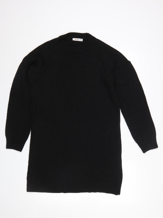 Tavin Womens Black Acrylic Knit Jumper Dress UK 8-10