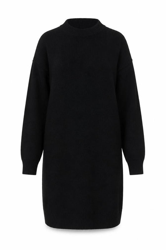 Tavin Womens Black Acrylic Knit Jumper Dress UK 8-10